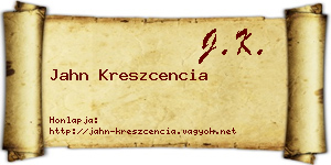 Jahn Kreszcencia névjegykártya